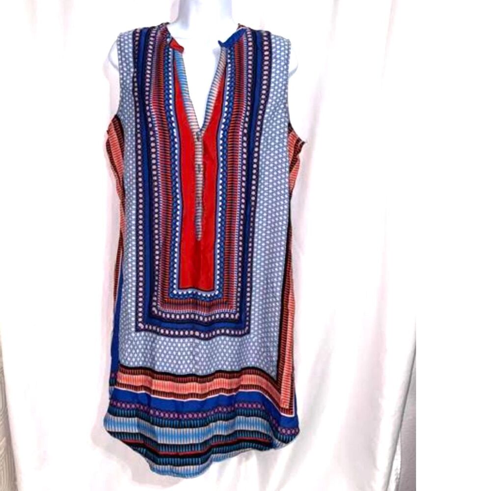 Brixon Ivy Fallon Geometric Sleeveless Shift Scarf Dress |  Boho Festival Sz. Sm